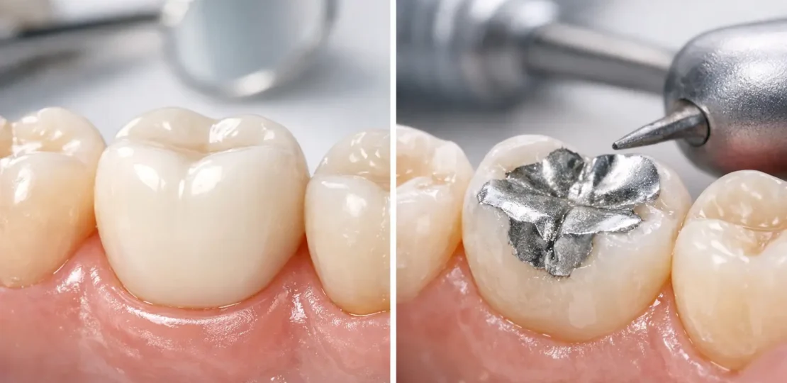 ¿Corona dental vs empaste grande?