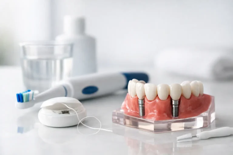 ¿Cómo limpiar prótesis dental fija?