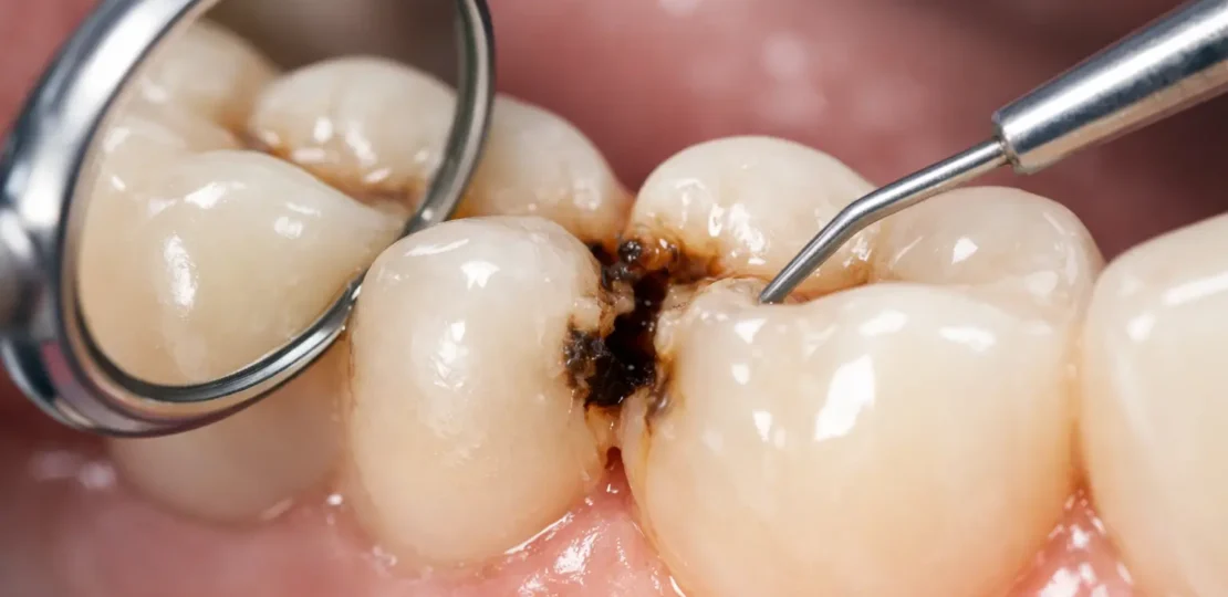 ¿Ejemplos de caries entre dientes?